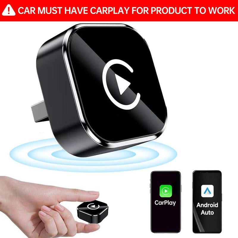 2025 Wireless Carplay Adapter for Iphone/Android - Fast Connection,No Latency,Hands-Free Call Wireless Adapter Electronic Charger Carplay Dongle